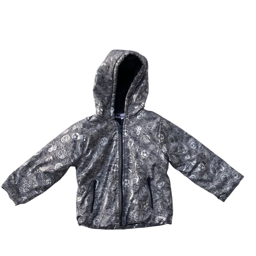 Mick Mack LTD‎ Kids Hooded Jacket 2T Gray Graphic Print Casual